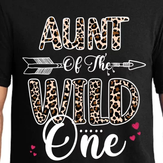 Aunt Of The Wild One Zoo Themed Leopard 1st Birthday Party Great Gift Pajama Set