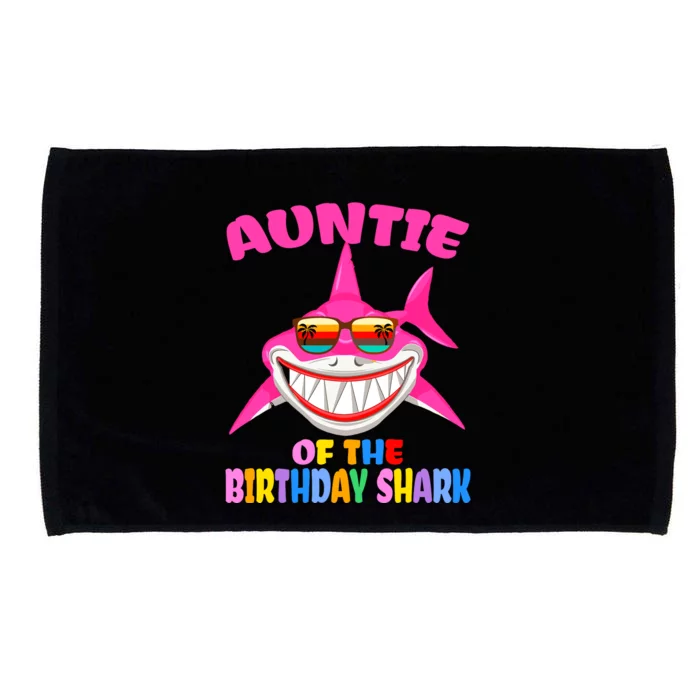 Auntie Of The Baby Birthday Shark Auntie Shark Halloween Day Microfiber Hand Towel