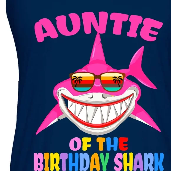 Auntie Of The Baby Birthday Shark Auntie Shark Halloween Day Ladies Essential Flowy Tank