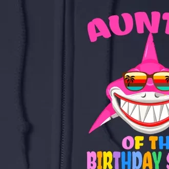 Auntie Of The Baby Birthday Shark Auntie Shark Halloween Day Full Zip Hoodie