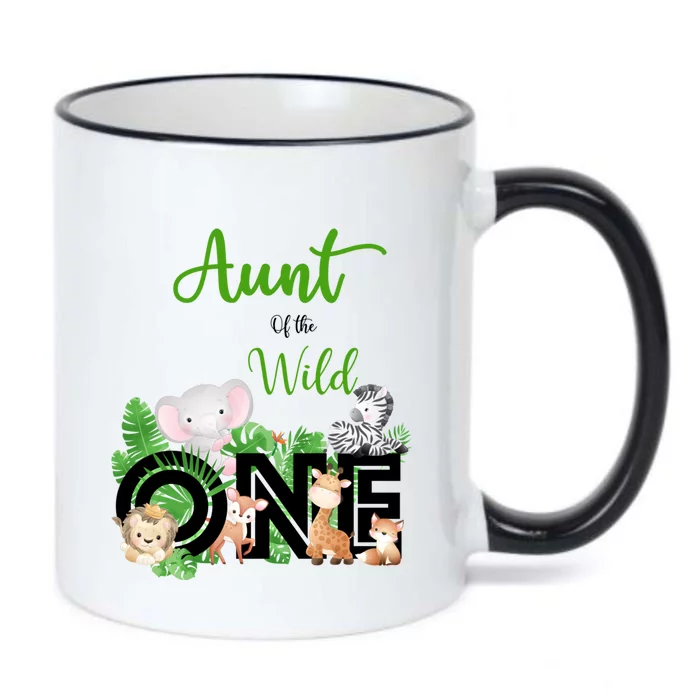 Aunt Of The Wild One Zoo's Happy Birthday Jungle Animal Cool Gift Black Color Changing Mug