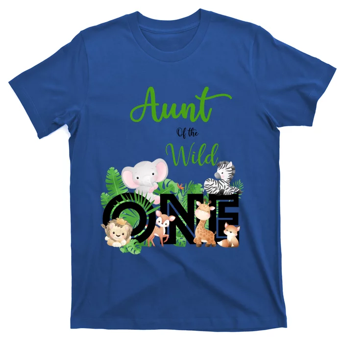 Aunt Of The Wild One Zoo's Happy Birthday Jungle Animal Cool Gift T-Shirt