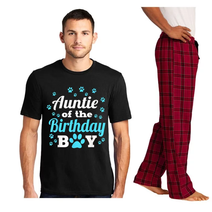 Auntie Of The Birthday Boy Dog Paw Bday Party Celebration Pajama Set