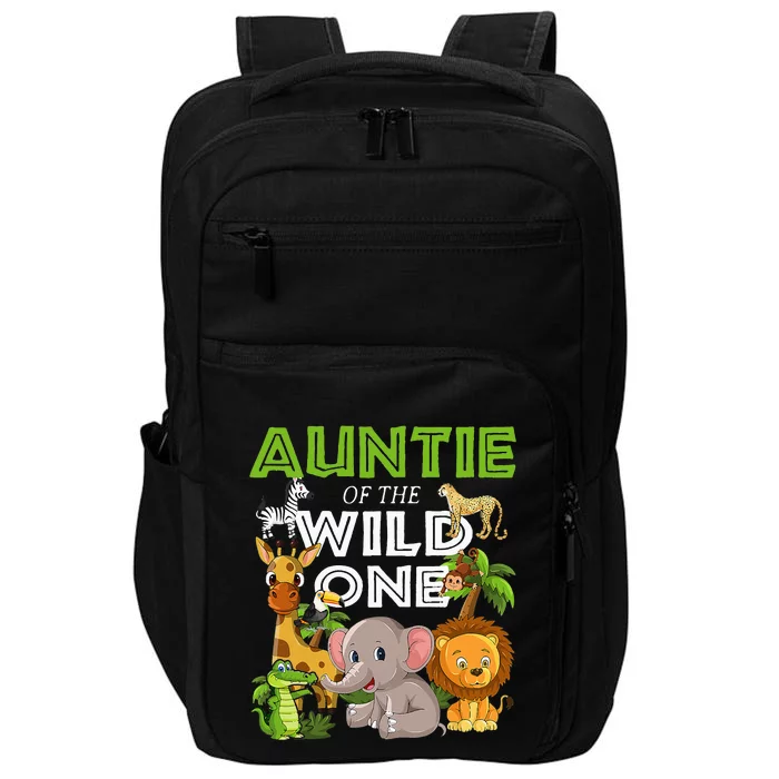 Auntie Of The Wild One Zoo Safari Jungle Animals Lover Impact Tech Backpack