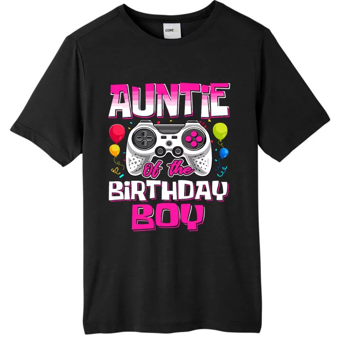 Auntie Of The Birthday Boy Matching Video Gamer Birthday ChromaSoft Performance T-Shirt