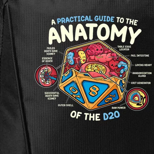 Anatomy Of The D20 Polyhedral 20 Sided Dice Funny Rpg City Backpack