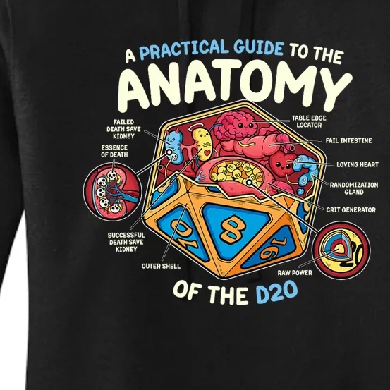 Anatomy Of The D20 Polyhedral 20 Sided Dice Funny Rpg Women's Pullover Hoodie