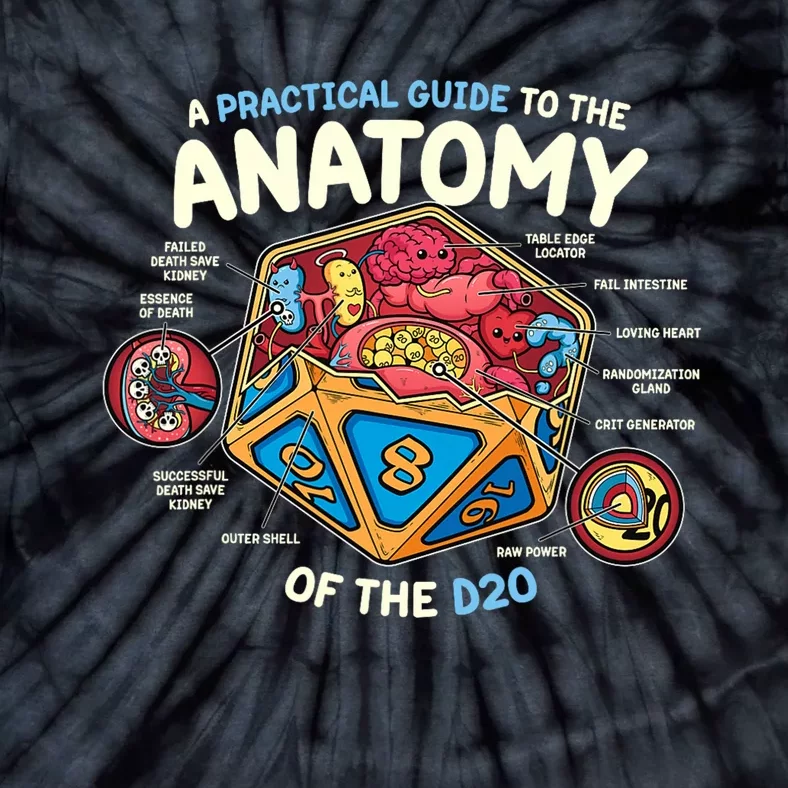 Anatomy Of The D20 Polyhedral 20 Sided Dice Funny Rpg Tie-Dye T-Shirt