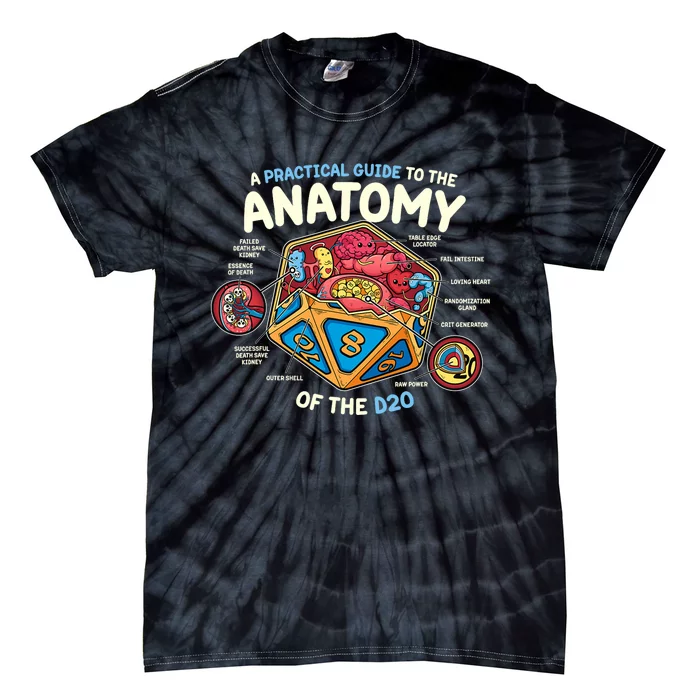 Anatomy Of The D20 Polyhedral 20 Sided Dice Funny Rpg Tie-Dye T-Shirt