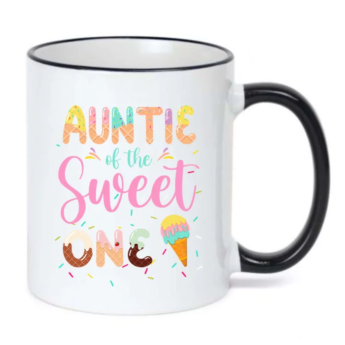 Auntie Of The Sweet One Ice Cream 1st First Birthday Family Funny Gift Black Color Changing Mug