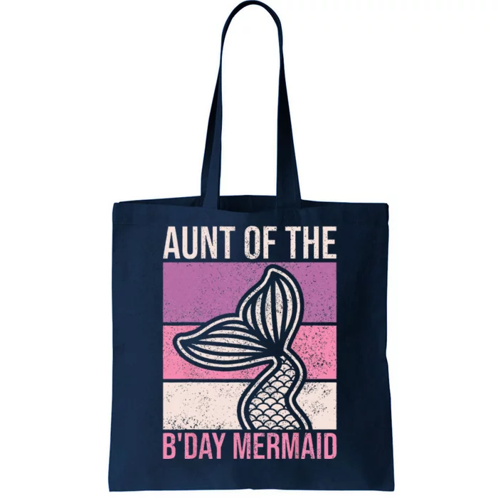 Aunt Of The Birthday Mermaid Party Outfit Vintage Mermaid Tote Bag