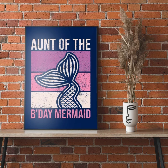 Aunt Of The Birthday Mermaid Party Outfit Vintage Mermaid Poster