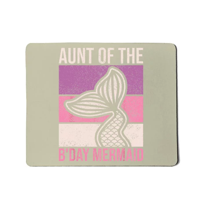 Aunt Of The Birthday Mermaid Party Outfit Vintage Mermaid Mousepad