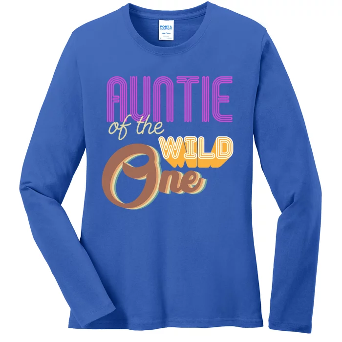 Auntie Of The Wild One For Best Aunt Ever Cool Gift Ladies Long Sleeve Shirt