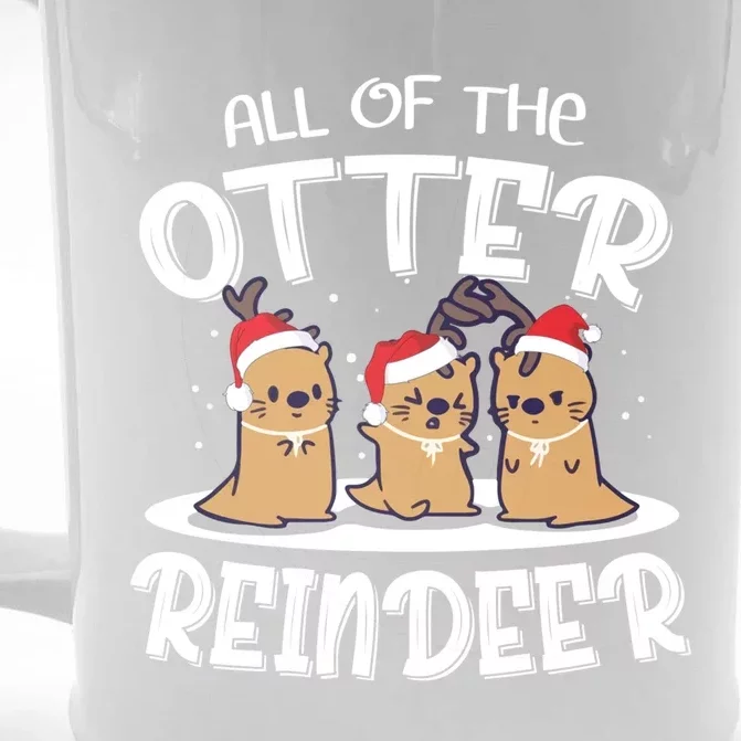 All Of The Otter Reindeer Christmas Otter Lover Great Gift Front & Back Beer Stein