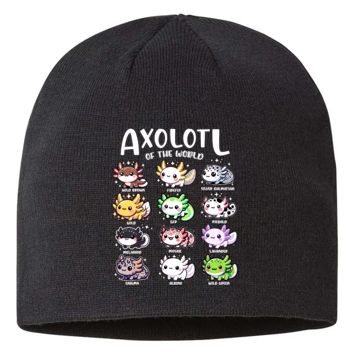 Axolotls Of The World Kawaii Types Of Axolotl Fish Amphibian 8 1/2in Sustainable Knit Beanie