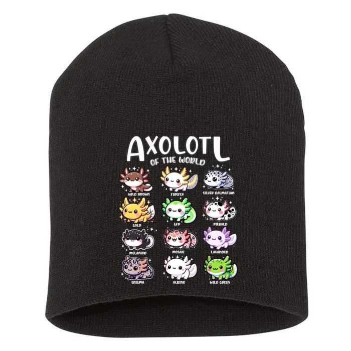 Axolotls Of The World Kawaii Types Of Axolotl Fish Amphibian Short Acrylic Beanie