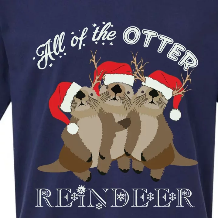 All Of The Otter Reindeer Funny Other Christmas Sueded Cloud Jersey T-Shirt