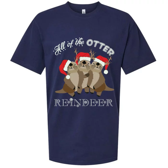 All Of The Otter Reindeer Funny Other Christmas Sueded Cloud Jersey T-Shirt