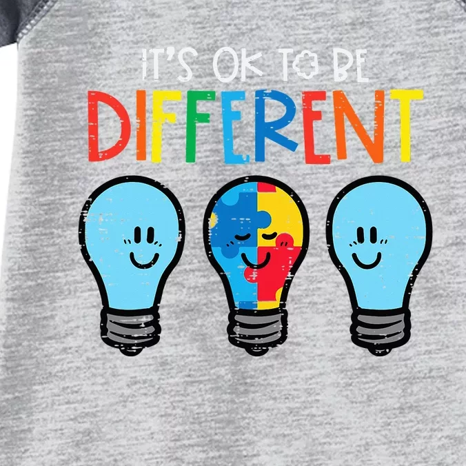 Autism Ok To Be Different Light Bulb Awareness Infant Baby Jersey Bodysuit