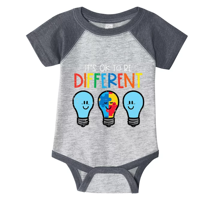 Autism Ok To Be Different Light Bulb Awareness Infant Baby Jersey Bodysuit