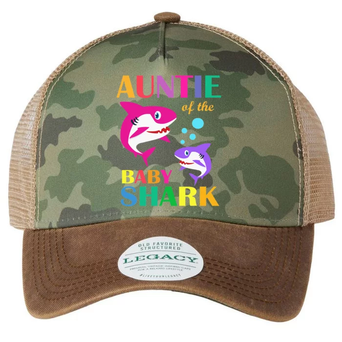 Auntie Of The Baby Birthday Shark Auntie Shark Mother's Day Legacy Tie Dye Trucker Hat