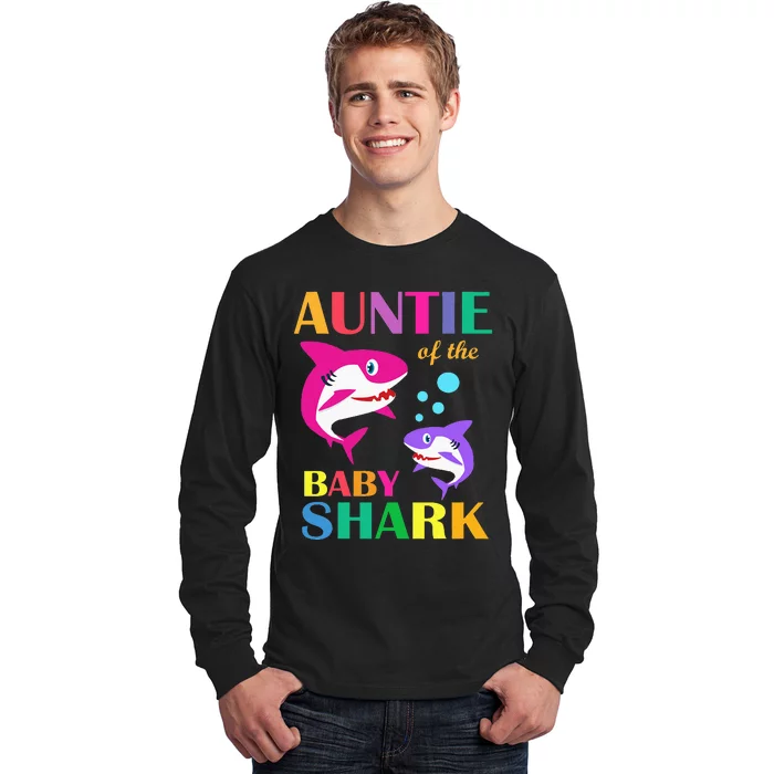 Auntie Of The Baby Birthday Shark Auntie Shark Mother's Day Long Sleeve Shirt