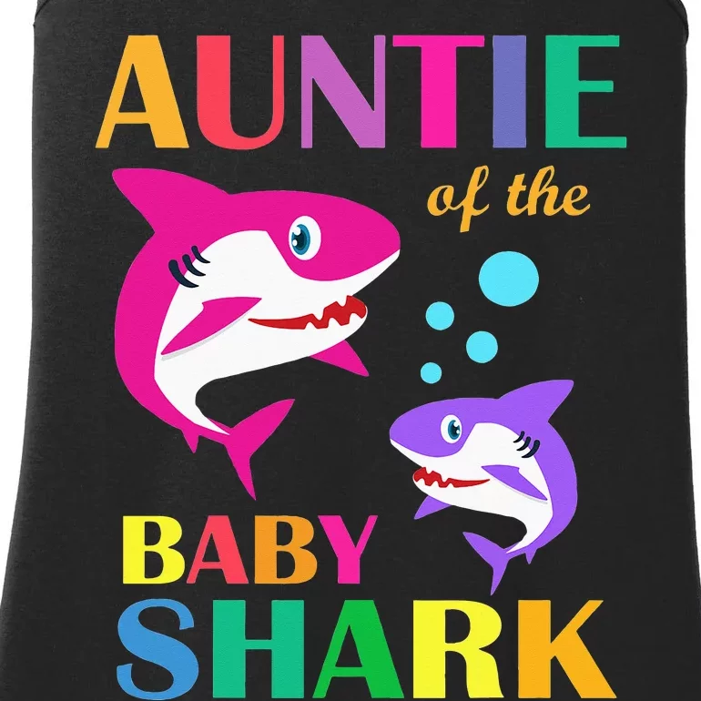 Auntie Of The Baby Birthday Shark Auntie Shark Mother's Day Ladies Essential Tank