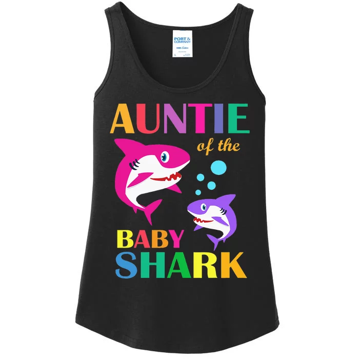 Auntie Of The Baby Birthday Shark Auntie Shark Mother's Day Ladies Essential Tank