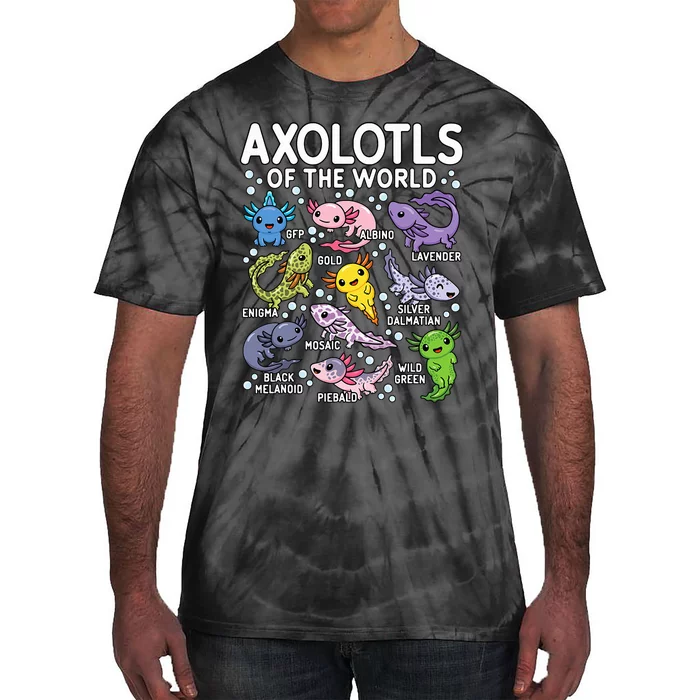 Axolotls Of The World Cute Kawaii Axolotl Tie-Dye T-Shirt