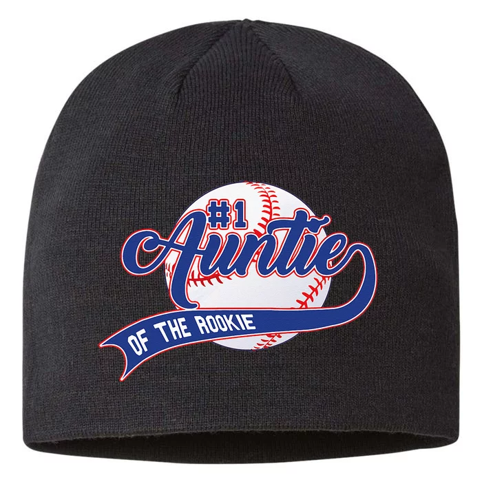 Auntie Of The Rookie 1st Birthday Baseball Family Rookie 8 1/2in Sustainable Knit Beanie