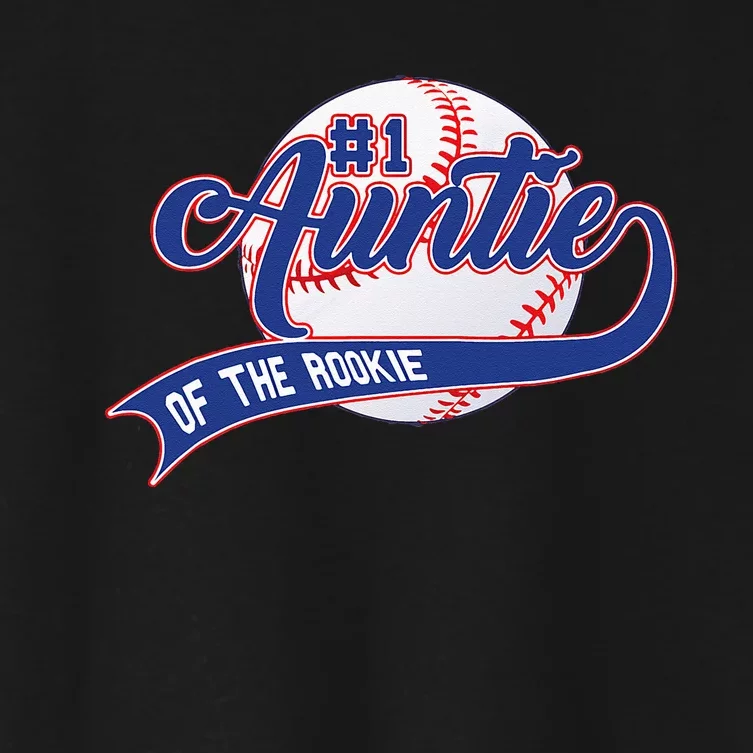 Auntie Of The Rookie 1st Birthday Baseball Family Rookie Women's Crop Top Tee