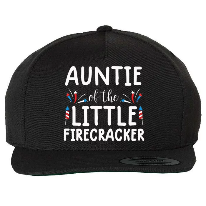 auntie of the little firecracker funny 4th of july Wool Snapback Cap