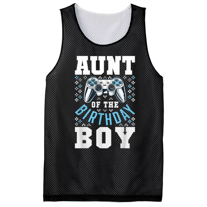 Aunt Of The Birthday Boy Matching Video Gamer Birthday Party Mesh Reversible Basketball Jersey Tank