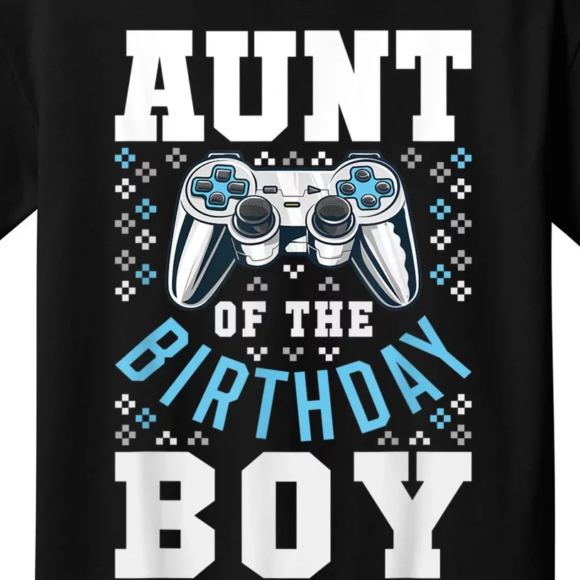 Aunt Of The Birthday Boy Matching Video Gamer Birthday Party Kids T-Shirt