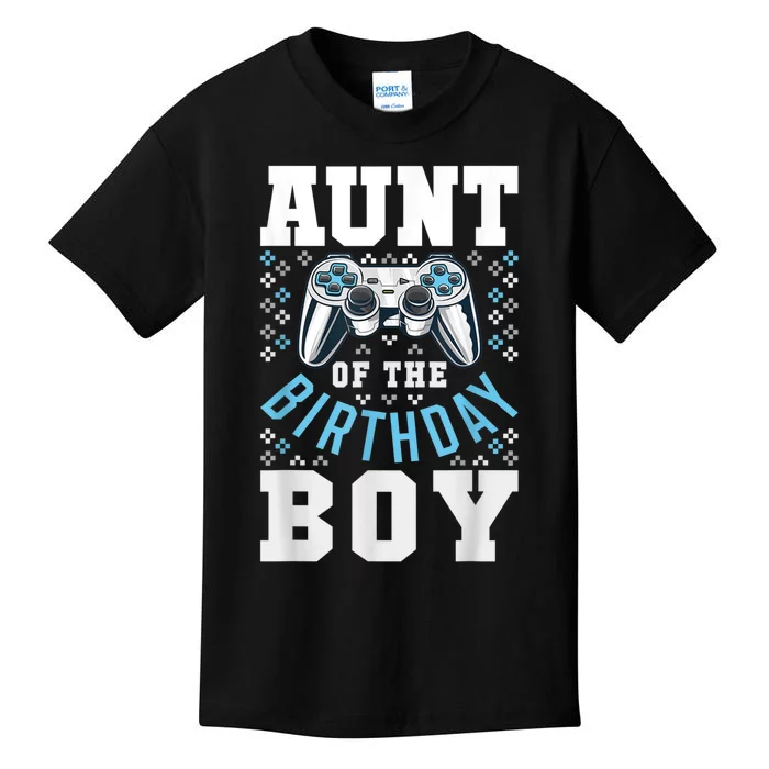 Aunt Of The Birthday Boy Matching Video Gamer Birthday Party Kids T-Shirt