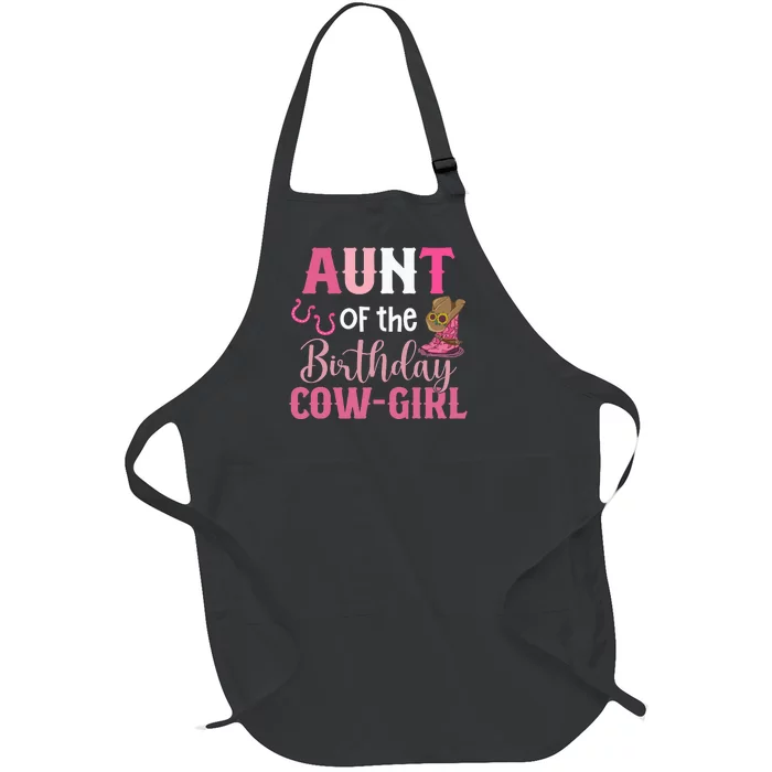 Aunt Of The Birthday Cow Rodeo Cow 1st Birthday Full-Length Apron With Pocket