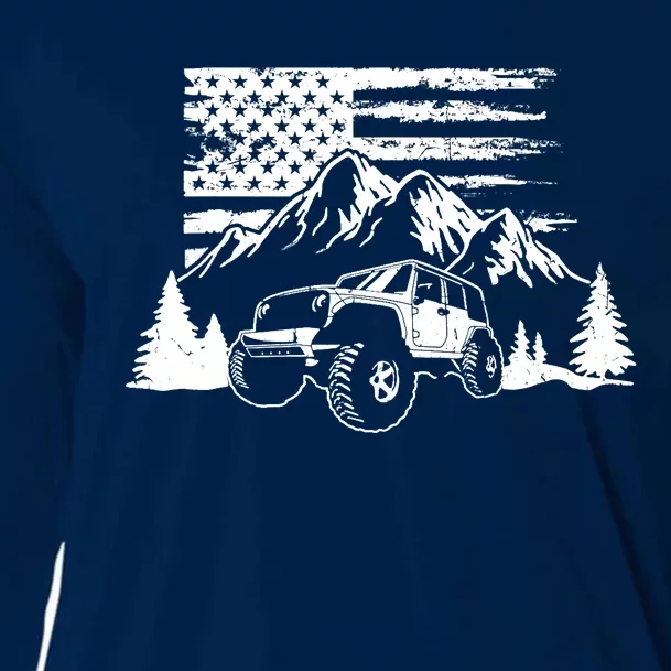 American Offroad USA Flag Atv Utv 4x4 Off Roading QUAD Cooling Performance Long Sleeve Crew