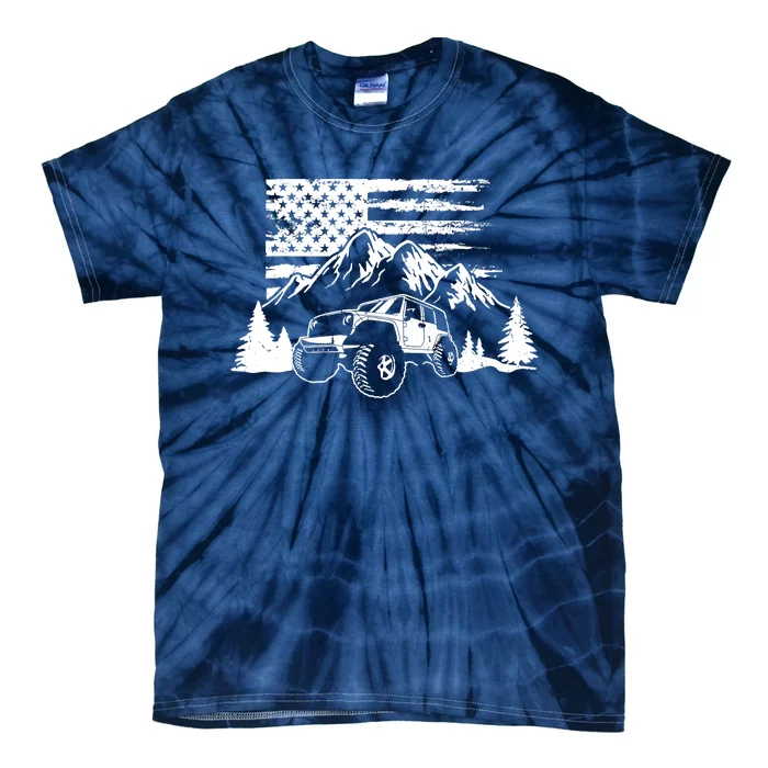 American Offroad USA Flag Atv Utv 4x4 Off Roading QUAD Tie-Dye T-Shirt