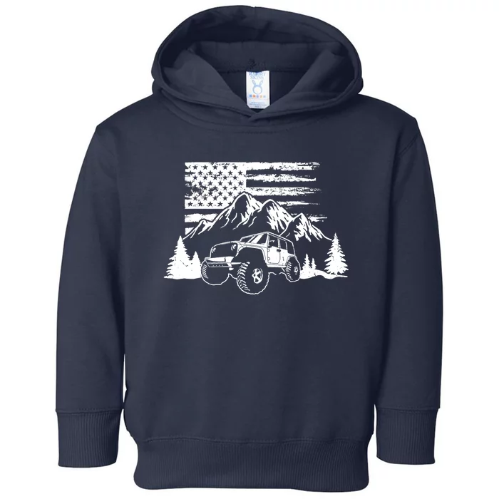 American Offroad USA Flag Atv Utv 4x4 Off Roading QUAD Toddler Hoodie