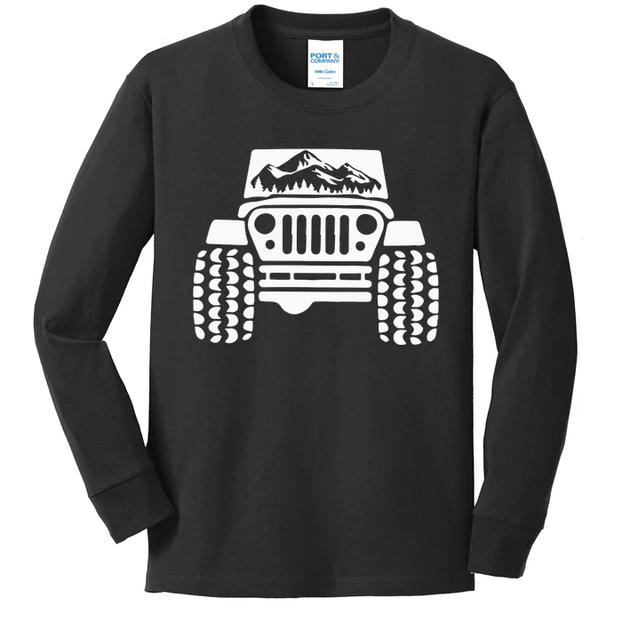 American Offroad Us Flag Forest Peace Love Offroad Kids Long Sleeve Shirt