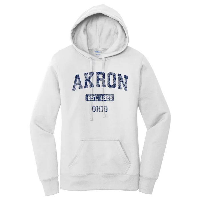 Akron Ohio Vintage Athletic Sports Design Women's Pullover Hoodie