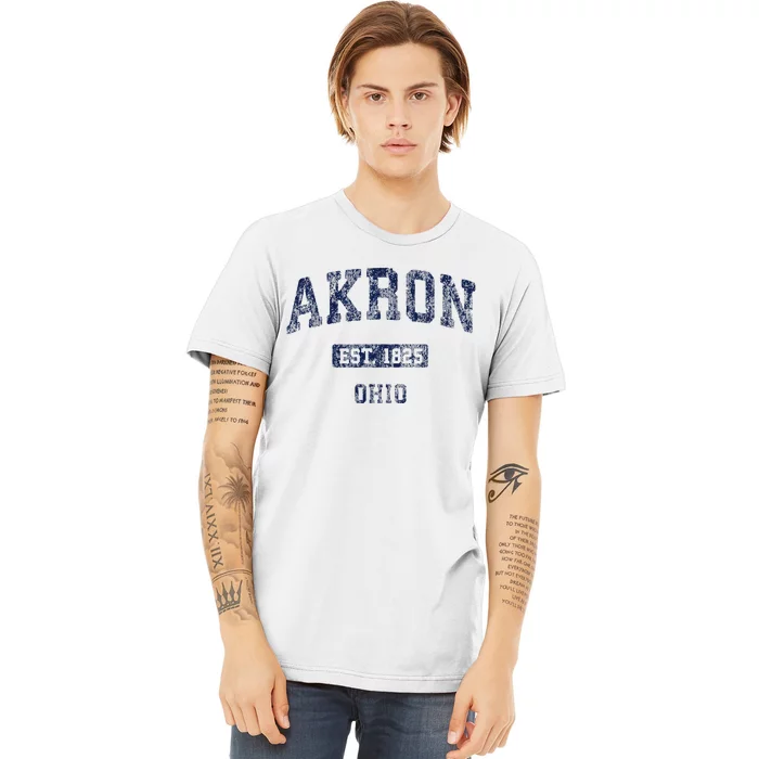 Akron Ohio Vintage Athletic Sports Design Premium T-Shirt