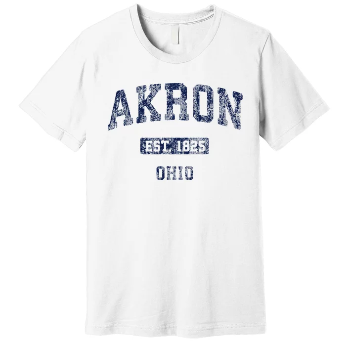 Akron Ohio Vintage Athletic Sports Design Premium T-Shirt