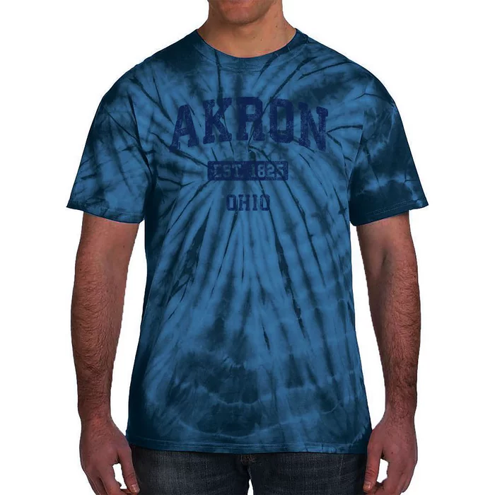 Akron Ohio Vintage Athletic Sports Design Tie-Dye T-Shirt