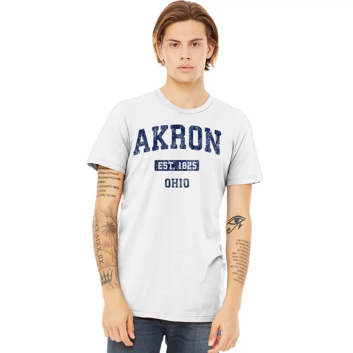 Akron Ohio Vintage Athletic Sports Design Premium T-Shirt