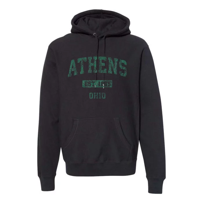 Athens Ohio Vintage Athletic Sports Premium Hoodie