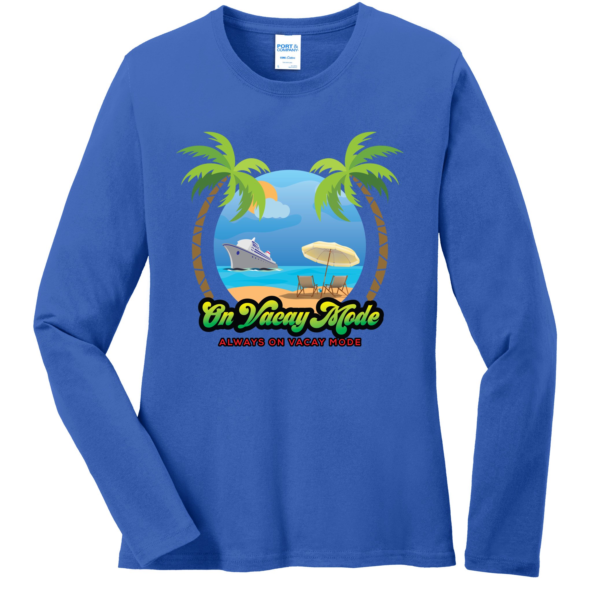 Vacation Vacay Mode On Cute Spring Break Womens or Mens Crewneck T Shirt Tee