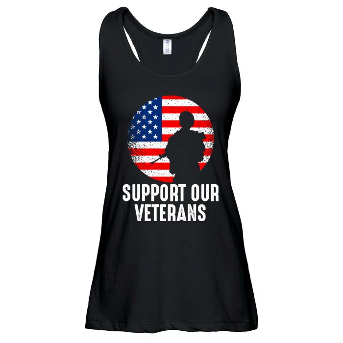 Army Or Veteran T 4 Ladies Essential Flowy Tank