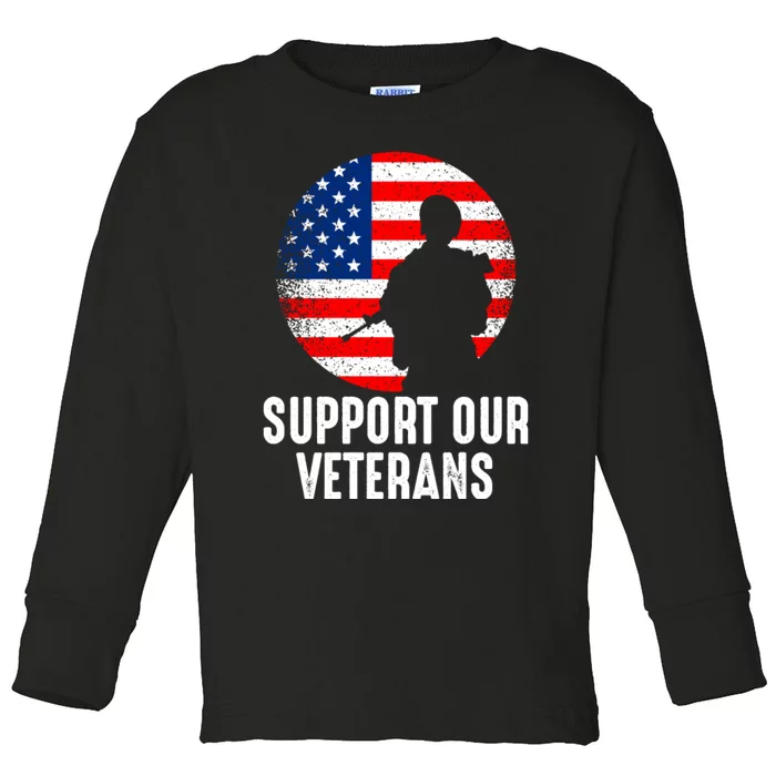 Army Or Veteran T 4 Toddler Long Sleeve Shirt